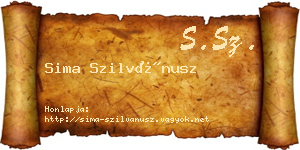 Sima Szilvánusz névjegykártya